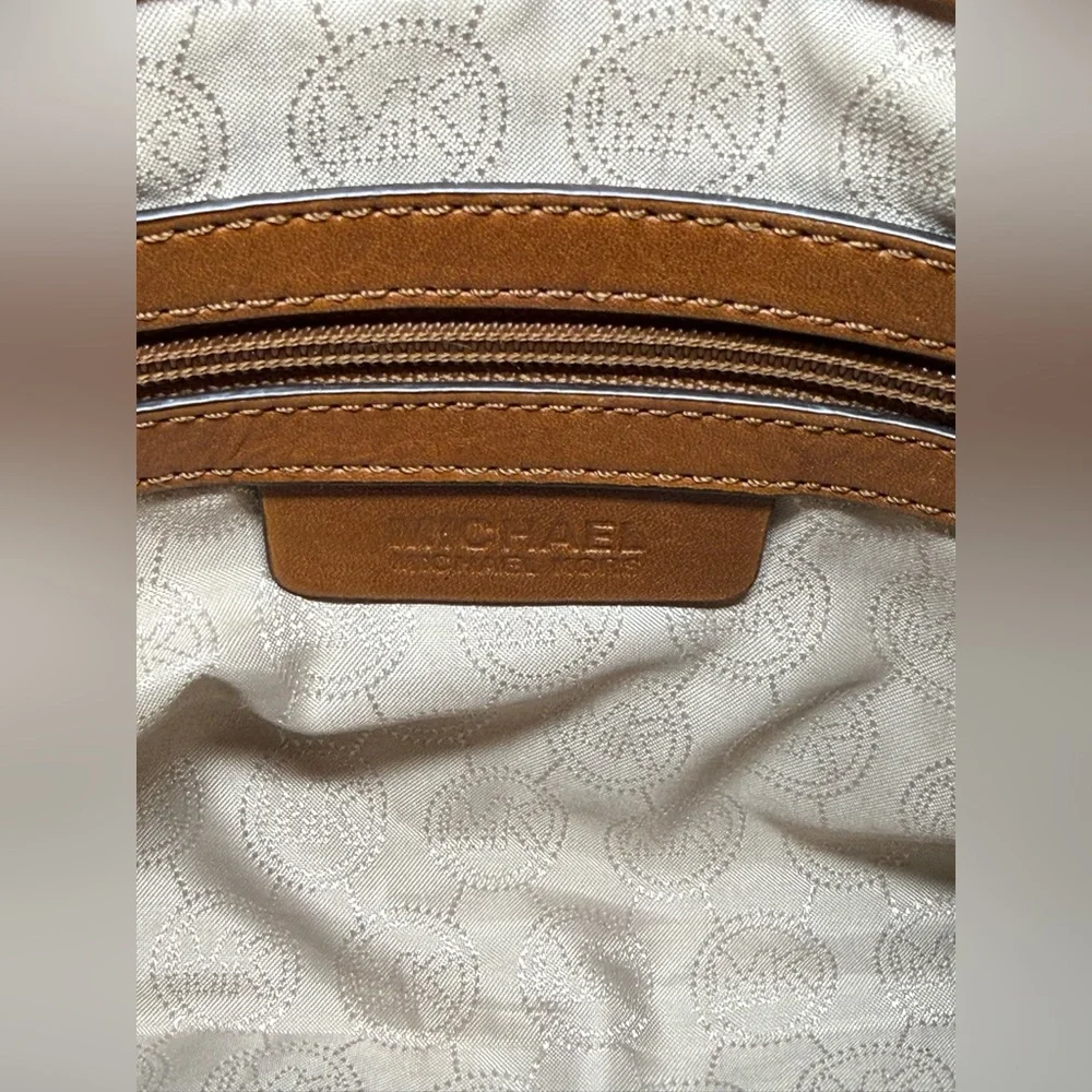 Michael Kors Dark Brown Shoulder Bag with Gold Accent Padlock & Key! - Picture 8 of 11